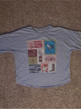 Ariat Grey Long-Sleeve Graphic Tee with Farm Panels